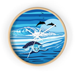 Sea Turtle & Dolphins Wall clock